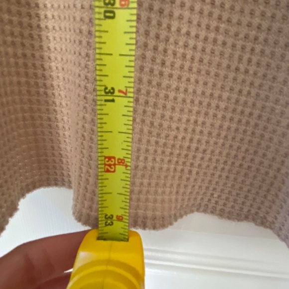 Oversized Waffle Button Up Dusty Pink & Beige - Picture 11 of 13